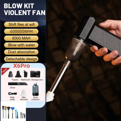 Souffleur d’Air Puissant 300000RPM – Aspirateur & Blower Rechargeable Type-C, Turbo Jet 53m/s, Moteur Brushless